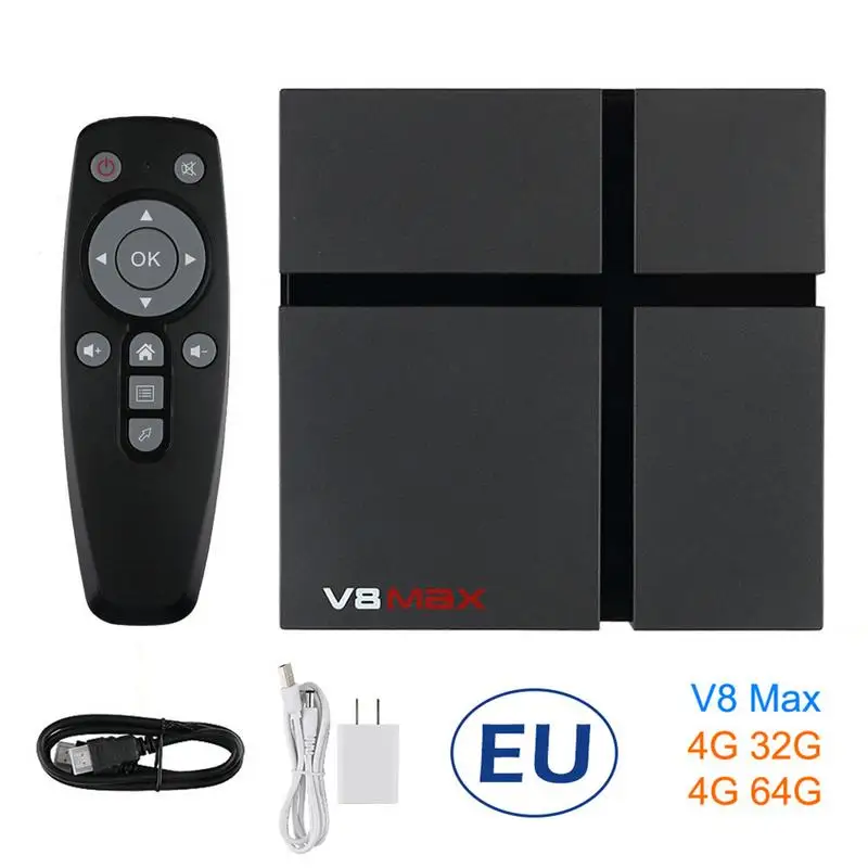V8 Max Android 8.1 Smart TV Box Amlogic S905X2 Davlin MP2 2.4G+5G Wifi 100M Network Media Player 4G 32G 4K Set Top Box V8 Max Android 8.1 Smart TV Box Amlogic S905X2 Davlin MP2 2.4G+5G Wifi 100M Network Media Player 4G 32G 4K Set Top Box