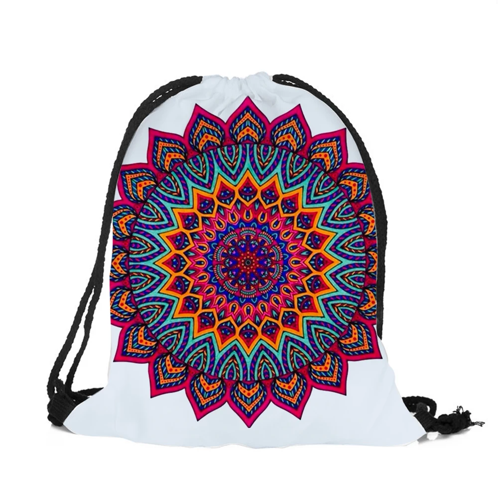 Мандала Цветочный Печать Drawstring Рюкзак 2018 новый модный рюкзак для мужчин и женщин
