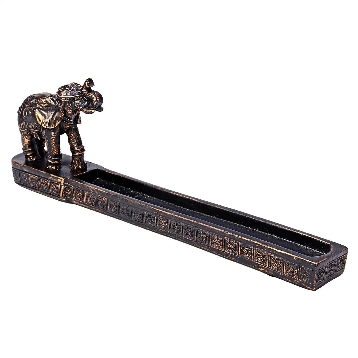 

Elephant God Design Incense Burner Stick Resin Cone Holder Resin Figurine Statue Ornaments Office Teahouse Home Decoration Craft