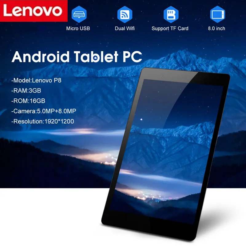 Lenovo P8 Tab3 8 Plus 4G Tablet PC Android 6.0 8.0 inch 4G Snapdragon 625 Octa Core 3GB 16GB Dual Camera Dual Band Wifi Tablets