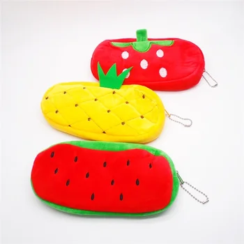 

Cute Fruit Plush Pencil Case Kawaii Cosmetic Bag Pen Box for Girls Gift Stationery Pouch School Office Supplies