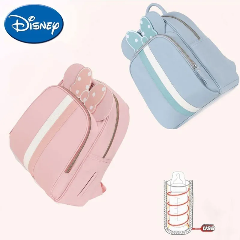 

Disney Baby Diaper Bags USB Heating Multi-Functional Maternity Bag Large Capacity Travel Backpack Nursing Mummy Bag
