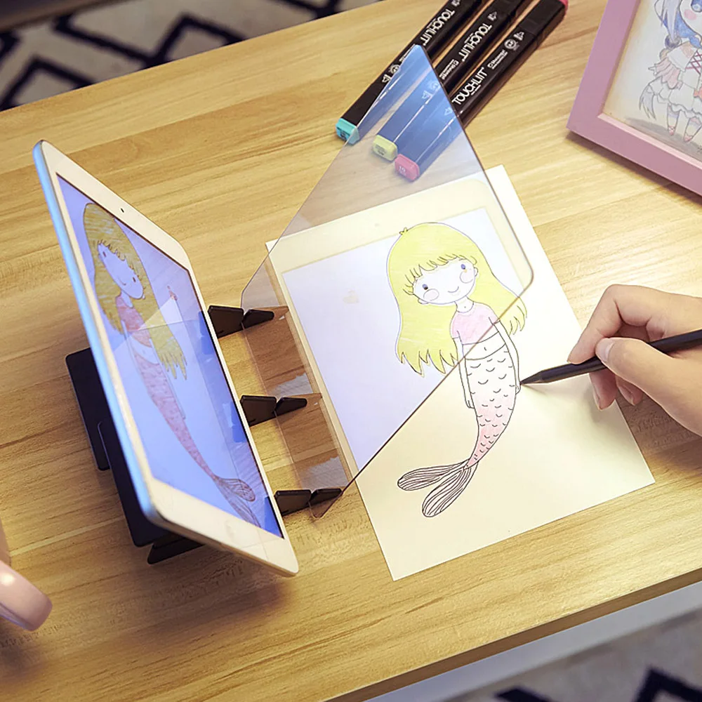 

Drawing Painting Sketch Optical Mirror Reflection Projection Tracing Plate Board for Children Painter Artist Animation Industry
