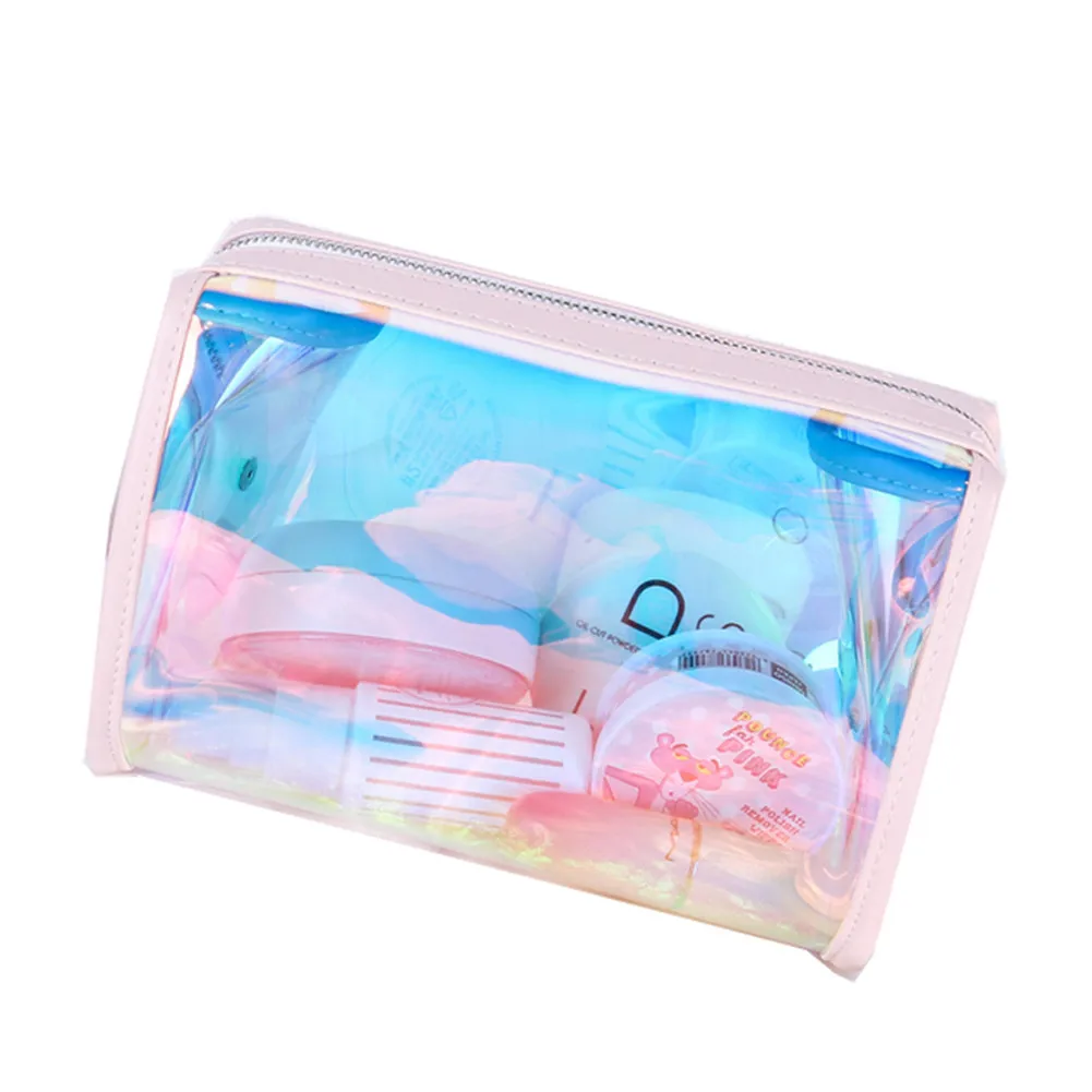 DEZEMIN عالية الجودة TPU الثلاثية الأبعاد انظر من خلال أكياس مع سستة التجميل حقيبة 18x12x10 cm