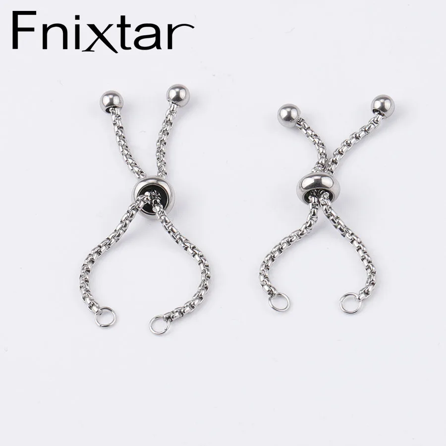 

Fnixtar 1.8mm Thickness Adjustable Stainless Steel Box Chain Slider/Slide Extender Chain For DIY Ring Making 4.5/5cmm 10pcs/lot