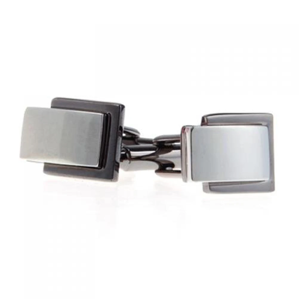 

Square Copper Stainless Steel Cufflinks for Men Unique Business Wedding (Sliver)