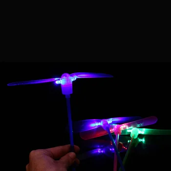 

Kids LED Bamboo Dragonfly Shooting Light Flying Parachute Sky UFO Outdoor Luminous Toys For Children Glow In The Dark Toys Gift