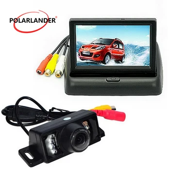 

wireless 4.3 Inch TFT LCD Car Foldable Monitors 2 Video Input for DVD with Rear View Parking Reverse Camera