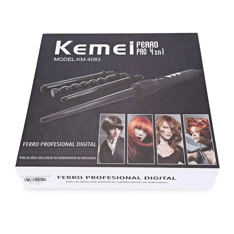 KEMEI 6pcs Interchangeable Hair Curling Iron Machine Charging Hair Curler Hairdressing Styling Roller Set KEMEI 6pcs Interchangeable Hair Curling Iron Machine Charging Hair Curler Hairdressing Styling Roller Set