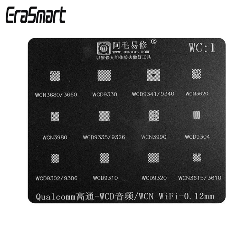 Трафарет Amaoe BGA WCN3680/3660/3620/3980/3990/3615 WCD9330/9341/9340/9335/9326/9304/9320/9306/Reball аудио Wifi IC Оловянная