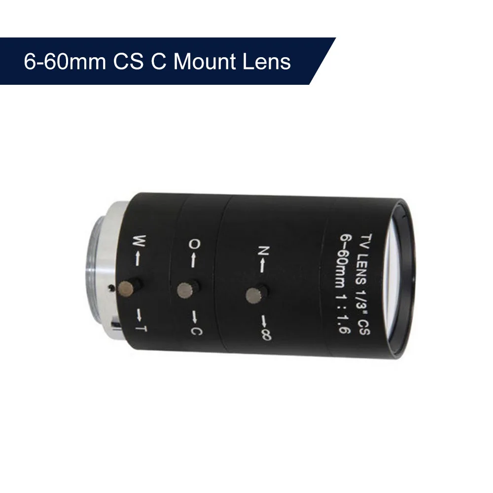 

6-60mm CS C Mount Lens Manual IRIS ZOOM Varifocal F1.6 for CCTV Camera Industrial Microscope