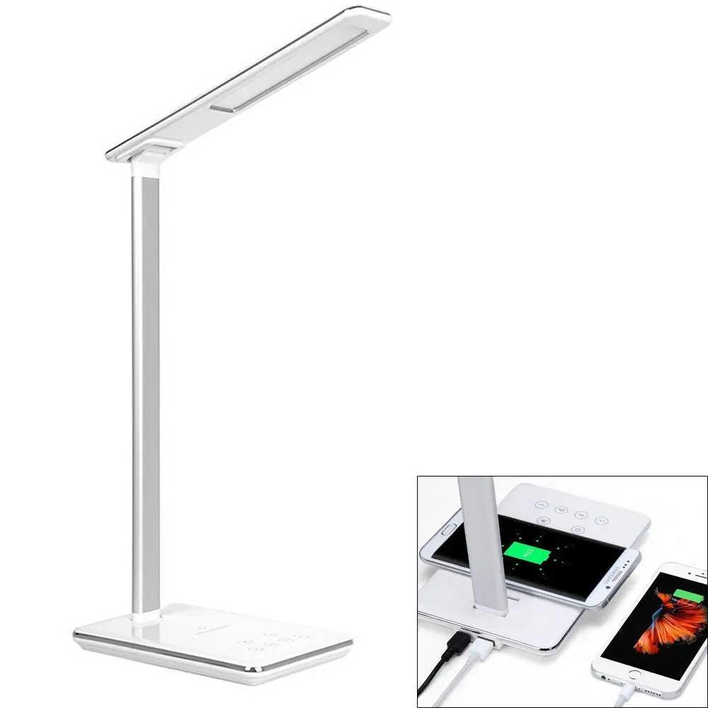 

Hot Sale Wireless Charging LED Lamp,Table Lamps,Brightness Adjustable Office Lamp With USB Charging Port, For iphone X,Samsung