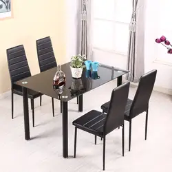Panana комплект для обеденного стола с 4/6 шт. стульями искусственная кожа высокая металлическая ножка мягкое сиденье кухня