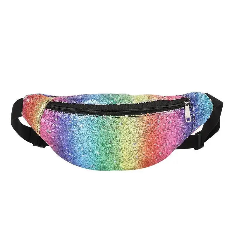 

Colorful Women Sequin Fanny Packs Waist Bags Belt Chest Pouch Shoulder Bags