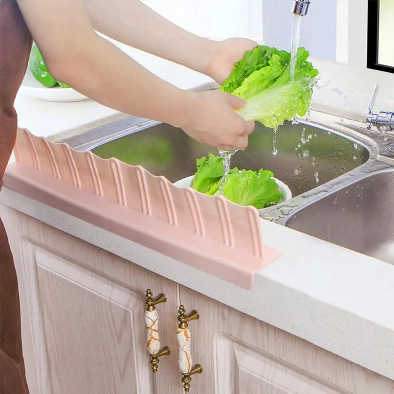 

1Pcs Kitchen Sink Water Baffle Splash Guard Wave Water Splash Plate Wash Basin Baffle Sink Board Tools 49.2*5.5*9.6cm
