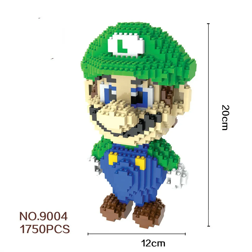 

Big Size Super Mario Bros Birthday Stitch Micro Blocks Diy Building Toys Cute Cartoon Juguetes Auction Figures Kids Gifts