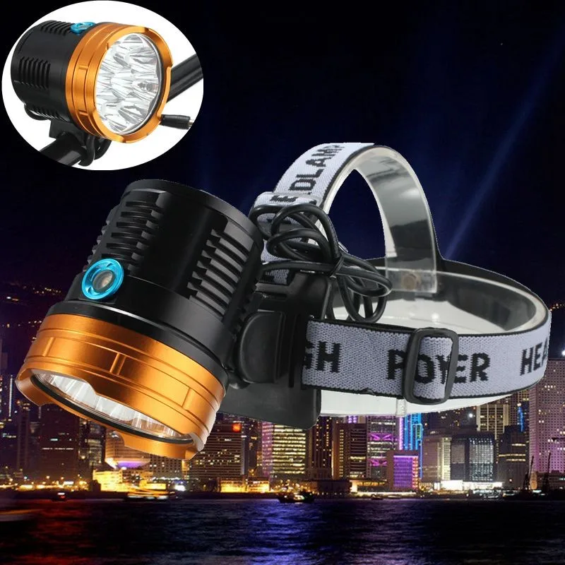 

Elfeland 120000LM headlight 8*t6 headlamp Aluminium head light waterproof for hunting cycling mountaineering camping