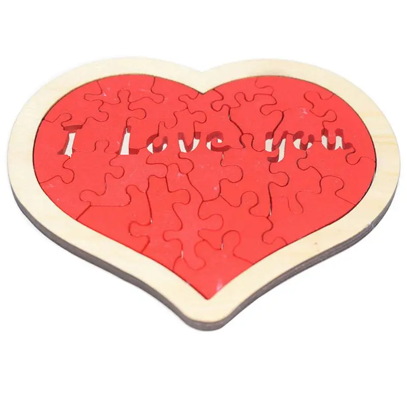 

Wooden Building Blocks Educational Toy Lock Love Heart Shaped Blocks For Adults Valentine's Day