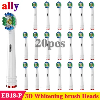 

20X 3D Whitening Electric toothbrush heads Replacement For Braun Oral B Vitality P2000 P4500 D100 Electric Toothbrush Heads