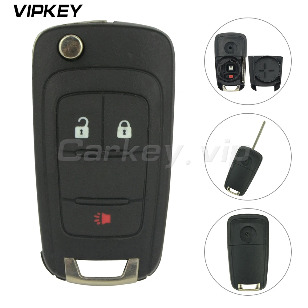 Remotekey 20873621 Folding Key Shell For Chevrolet Equinox Sonic 2010 2011 2012 2013 2014 2015 OHT01060512 2 Button With Panic datong world car remote control key for chevrolet cruze malibu spark equinox 2016 2020 hyq4ea with original transponder id46chip