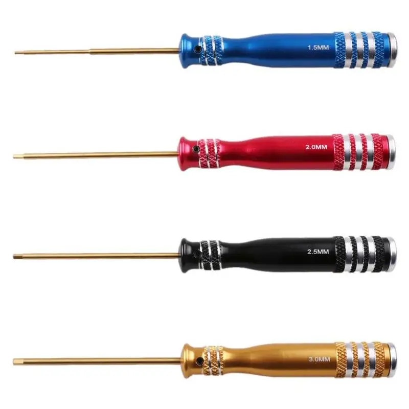 

4pcs HSS Black Handle Hex Screwdriver Tool Set for RC Helicopter Drone Aircraft Model Metal Repair Tools