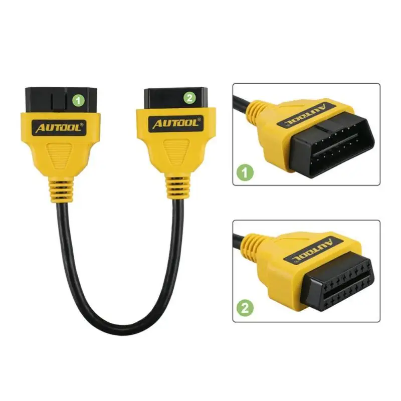 Autool Auto OBD2 16 штырьковый удлинитель 30 см диагностический кабель|Кабели и