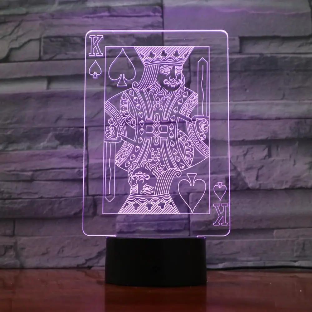 Креативный 3D светодиодный USB светильник волшебное украшение Техасские игральные