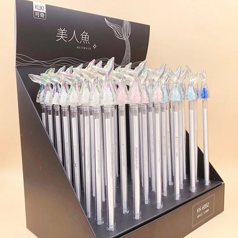 

1PC Black Ink Neutral Pens Cute Pens 0.5mm Creative Mermaid Tail Gel Pens For Girls Gifts School Office Supplies Stationery