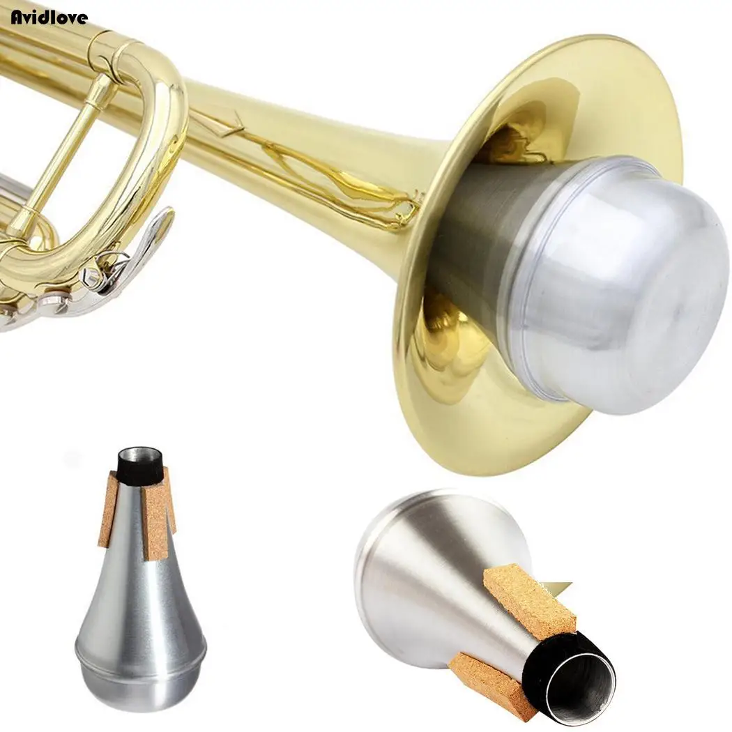 Lightweight Aluminum Practice Trumpet Mute Straight Silencer for mute Jazz Compatible with almost types trumpet |