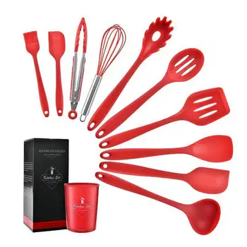 

11PCS All Inclusive Silicone Kitchenware Non-stick Silicone Shovel Spoon Kitchen Tools