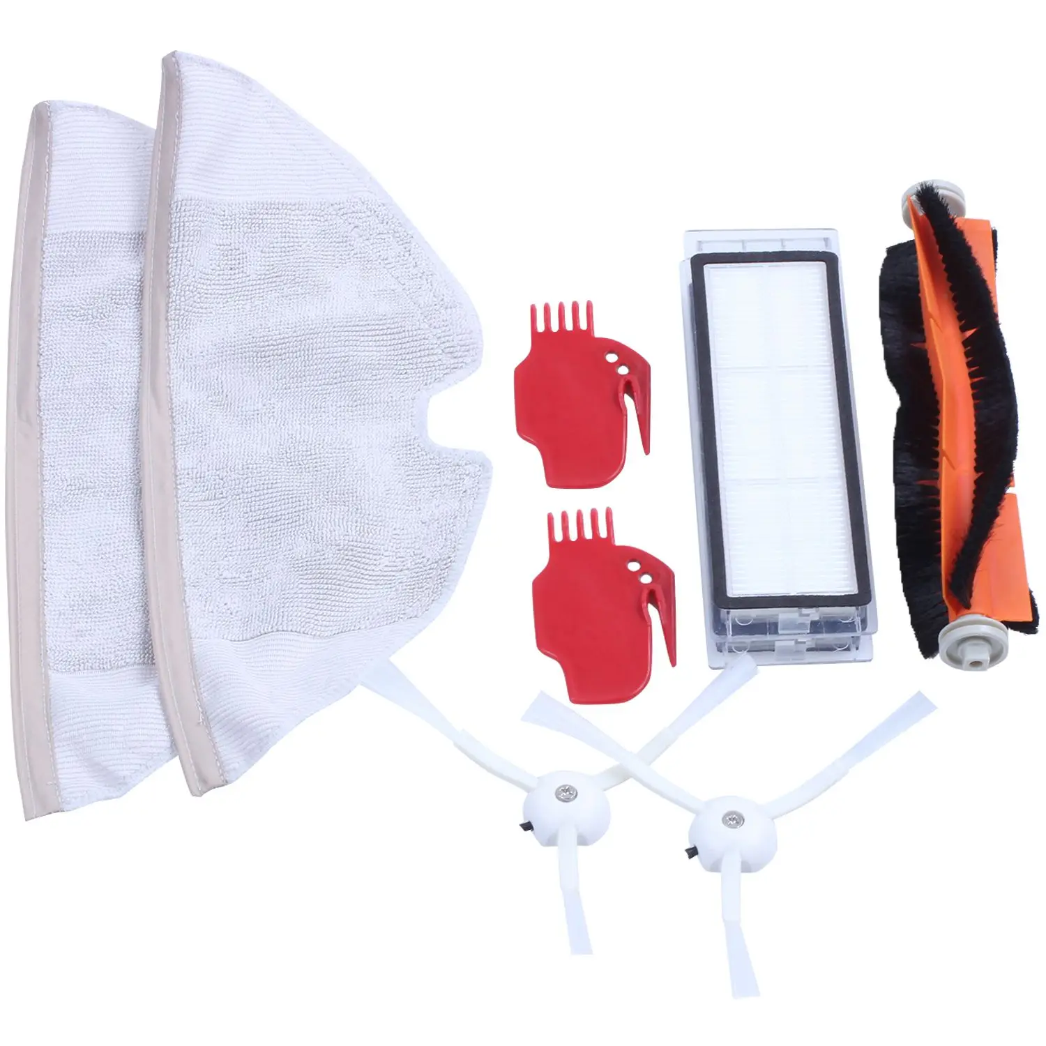 

8pcs Suitable for Xiaomi Roborock Robot S50 S51 Vacuum Cleaner Spare Parts Kits Mop Cloths Wet Mopping filter Side Brush Roll