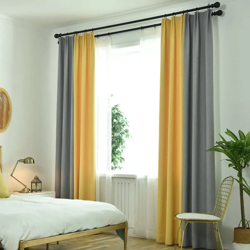 Шторы Cortinas Para Sala De Estar для гостиной, скандинавские мозаичные шторы, простые современные льняные светонепроницаемые шторы