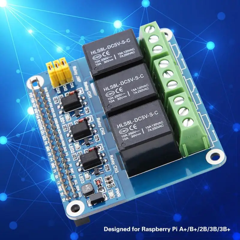 3-канальный блок питания реле Плата расширения для Raspberry Pi A+/B+/2B/3B/3B+ высокое качество