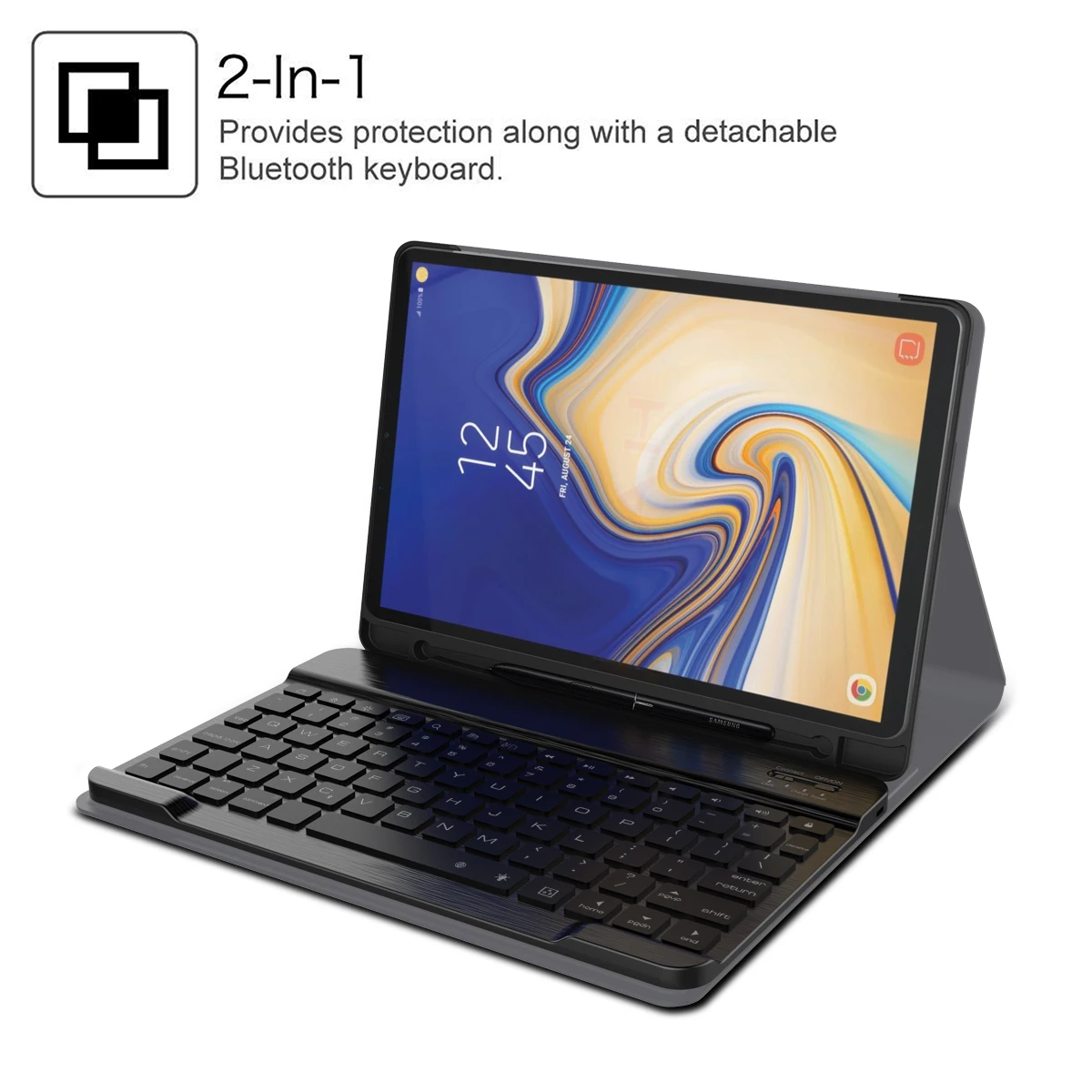 

For Samsung Galaxy Tab S4 10.5 inch T830 Case With Separable USA Bluetooth Keyboard & Pen Holder Unique Stripe Tablet Case