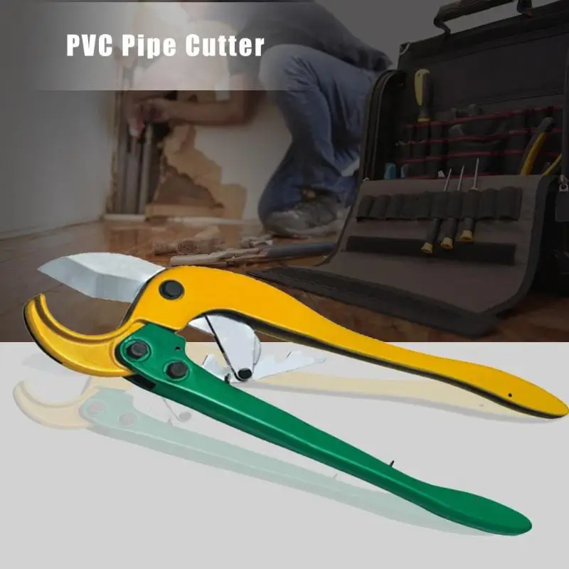 

Alloet PVC Pipe Cutter Ratchet Scissors Plumbing Cutter Hose Cutting Hand Tool Aluminum Alloy Heavy Structure Design