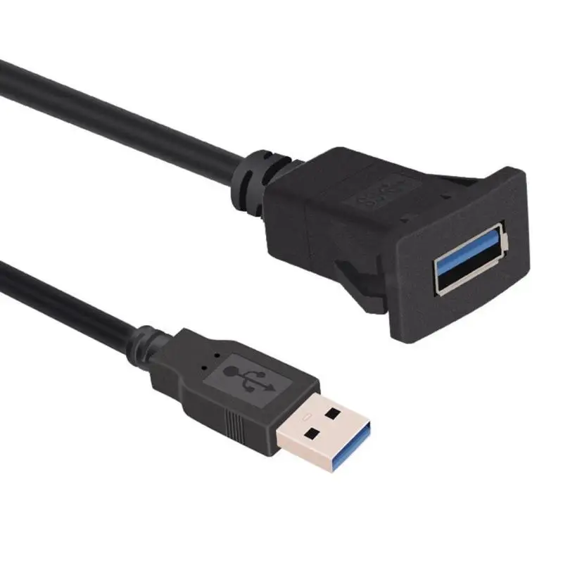 1 м/3.3ft один порт USB3.0 штекер USB3.0 Женский Автомобильный Кабель для скрытого монтажа автомобиля Ван приборной панели Заподлицо Двойной USB разъем