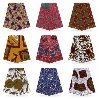 

2019 Ankara African Cotton Wax Prints Fabric hot Veritable Wax High Quality African Real Dutch WaxFabric For Party Dress 6yd
