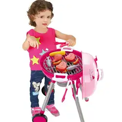 Моделирование игрушка набор освещение Звук принадлежности для шашлыков различные игрушки барбекю тележка играть дома детей