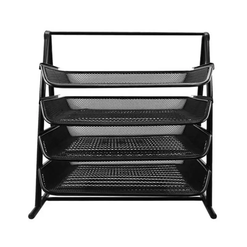 

Office Supplies Multi-Layer Finishing Metal Iron Net File Tray a4 File Rack Four-Layer Pumping Data Shelf