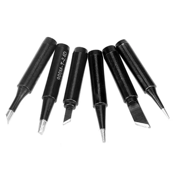 

OSSIEAO 6pcs New 900M-T Pure Copper Iron Soldering Tip Solder For Rework Station Tool
