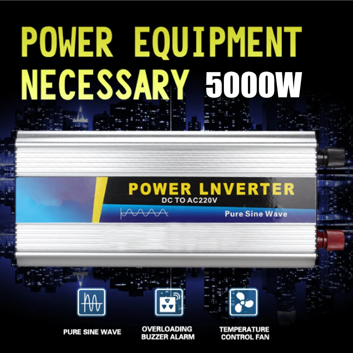

Inverter 5000W Voltage transformer Pure Sine Wave Inverter DC24V To AC110V High Power Power Supplies High Power For DIY