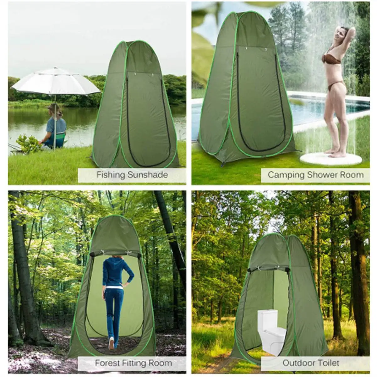 

Portable changing Tent structural stability waterproof convenient fast open durable outdoor rest Blue army green brown