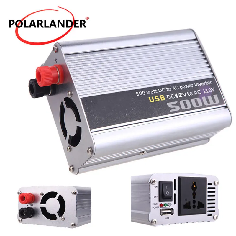 Car Converter 500w Dc 24v To Ac 220v Modified Silver Power Inverter
