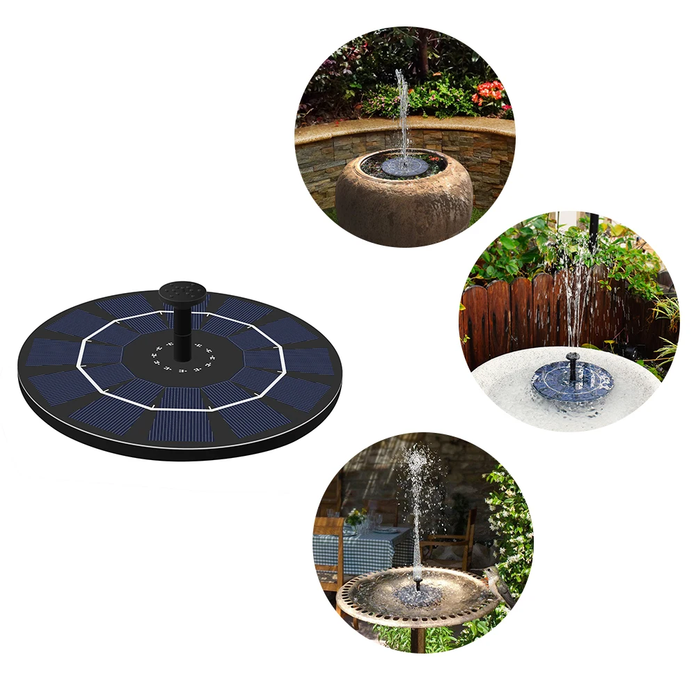 

Floating Solar Garden Fountain Anti-Blocking Submersible Brushless Water Pump Bird Bath Garden Pond Watering Decor 14500 Battery