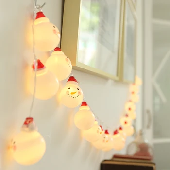 

Battery Powered Operated IP54 Waterproof Warm White 10 20 LED Snowman Design Fairy String Light Christmas Xmas Festival Party