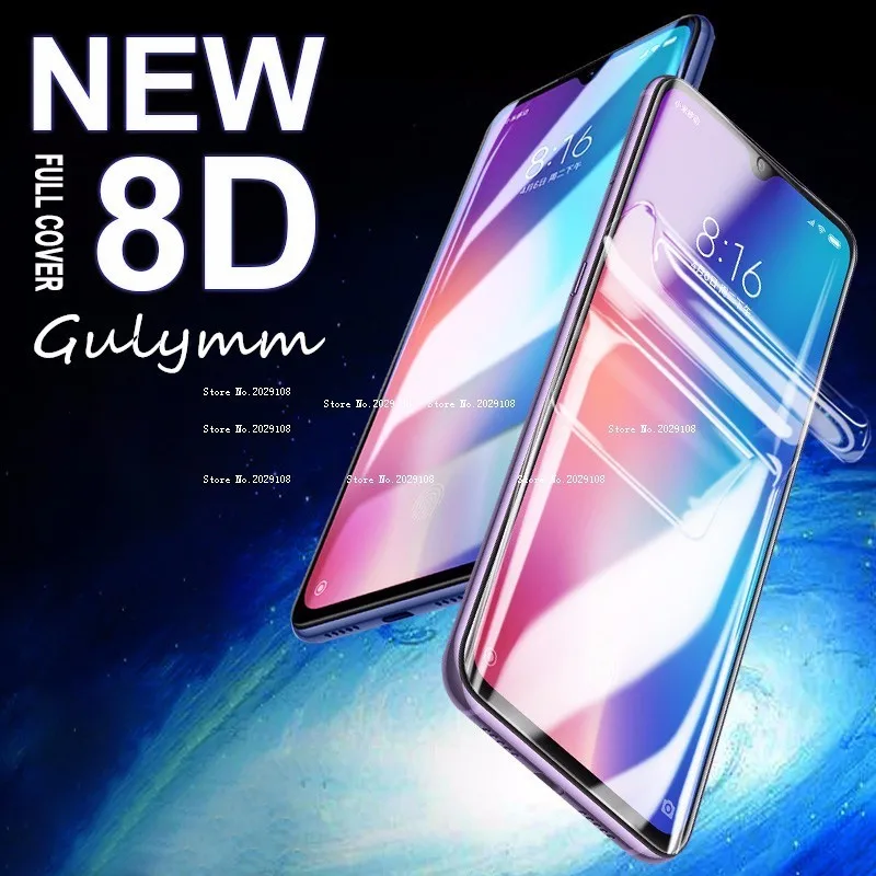 Мягкая Гидрогелевая пленка 8D для Xiaomi Mi A3 10 9 Lite 9T Redmi 10X Note 7 8 9S 8T Pro защитная экрана |
