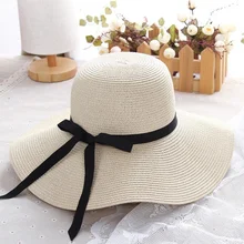 Летняя женская соломенная шляпа большой широкий пляжный навес шляпа складная солнцезащитная Кепка Защита от солнца УФ-излучения защиты Панама шляпа соломенная шляпа с вышитыми буквами Feminino