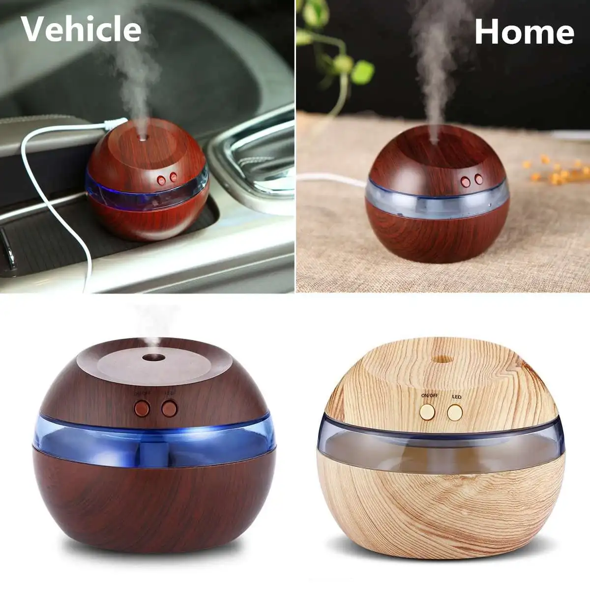 

USB Aroma Essential Oil Diffuser Ultrasonic Cool Mist Humidifier Air Purifier 7 Color Change LED Night light Air Humidifier Home