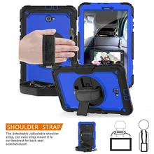 Чехол для samsung Galaxy Tab A A6 10,1 T580 T585 SM-T585 T580N прочный ПК+ Силиконовый Жесткий Чехол w/360 Поворотная подставка+ ремешок на руку