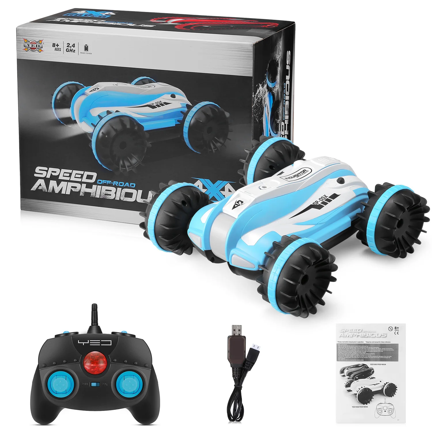 YED 1804 RC автомобиль 6-канальный амфибия вращение на 360 градусов трюк игрушка с